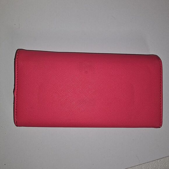 Adrienne Vittadini Hot Pink Trifold Wallet Designer Clutch Purse Accessory - Picture 3 of 11